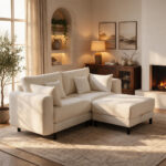 80.8" L Shaped Cloud Sofa, Modular Sectional Couch with Storage Ottoman