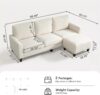 96 Inch Sectional Couch for Living Room, L Shaped Small Sofa with Ottoman - Image 3
