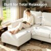 96 Inch Sectional Couch for Living Room, L Shaped Small Sofa with Ottoman - Image 7