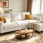 96 Inch Sectional Couch for Living Room, L Shaped Small Sofa with Ottoman