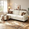 96 Inch Sectional Couch for Living Room, L Shaped Small Sofa with Ottoman - Image 10