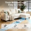 96 Inch Sectional Couch for Living Room, L Shaped Small Sofa with Ottoman - Image 6