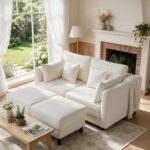 58" Cloud Couches, Sectional Sofa with Storage Ottoman for Living Room
