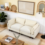 92.2“ Loveseat Sofa Linen Modular Sofa Couch