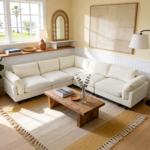 126.4" 5 Seats Linen Sectional Sleeper Sofa